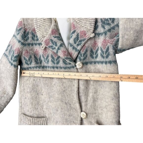 Alafoss of Iceland Vintage Fully Lined Hand Knit Wool Sweater Jacket vintage - Picture 7 of 10